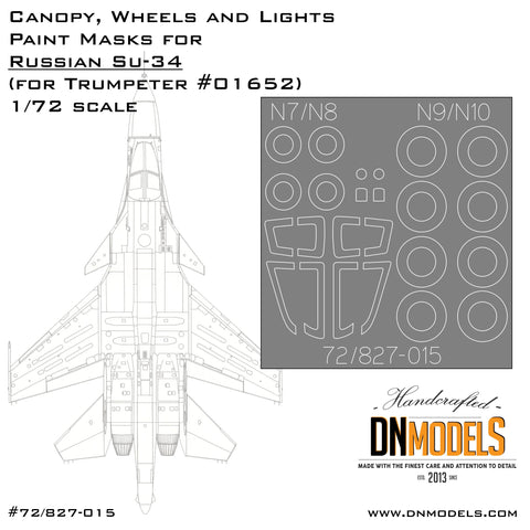 DN Models 72-827-015 1/72 Su-34 Canopy and Wheels
