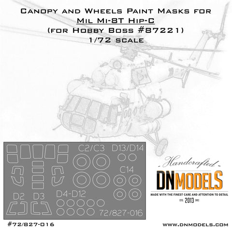 DN Models 72-827-016 1/72 Mi-8 Canopy