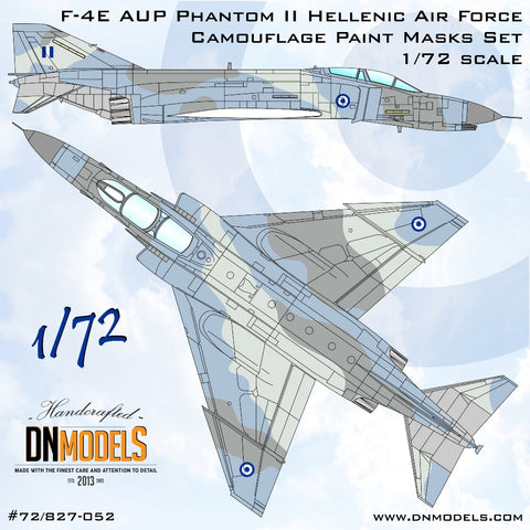DN Models 72-827-052 1/72 F-4E AUP Phantom II Hellenic Air Force Camouflage Paint Masks Set