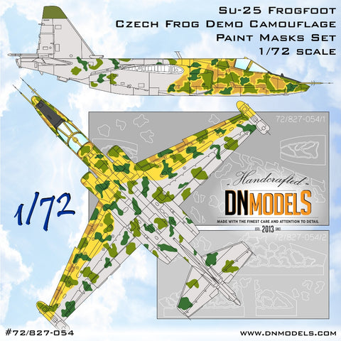 DN Models 72-827-054 1/72 Su-25 Frogfoot Czech Frog Demo Camouflage Paint Masks Set