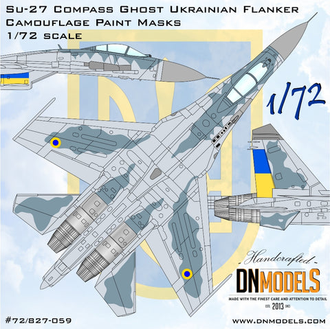 DN Models 72-827-059 1/72 Su-27 Compass Camo Paint Masks set