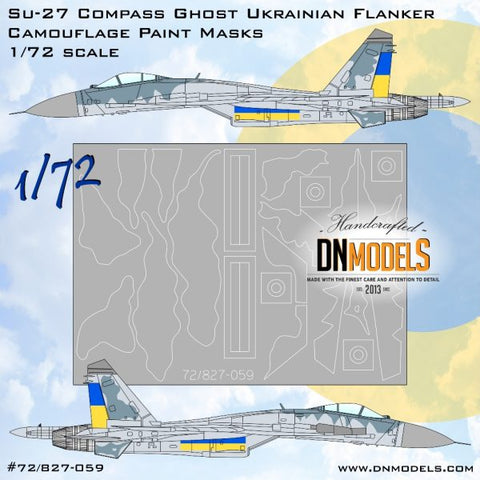 DN Models 72-827-059 1/72 Su-27 Compass Camo Paint Masks set