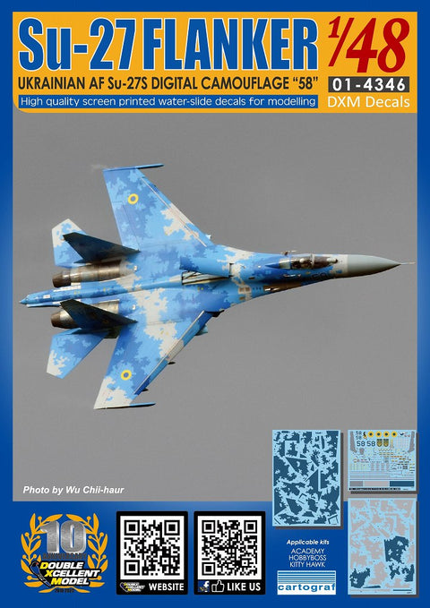 DXM 01-4346 1/48 Ukrainian Air Force Su-27 Flanker digital camouflage