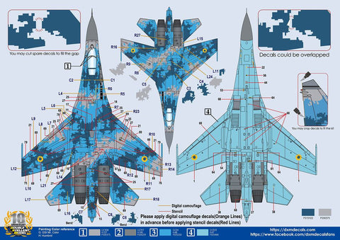 DXM 01-7239 1/72 Ukrainian Air Force Su-27 Flanker digital camouflage
