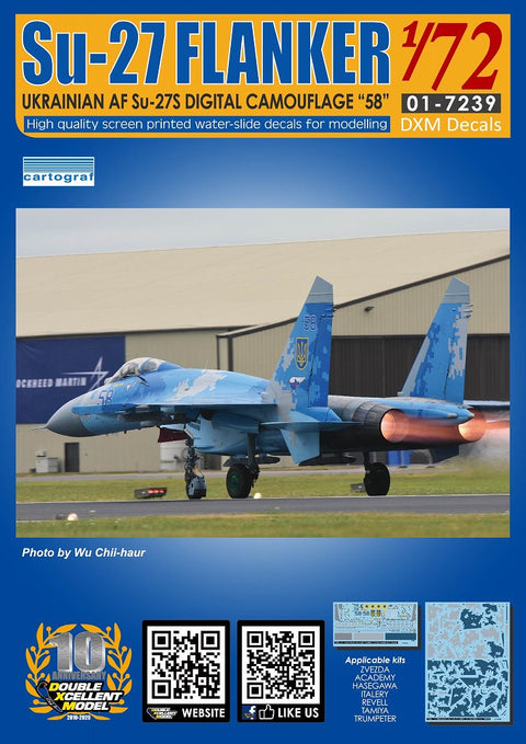DXM 01-7239 1/72 Ukrainian Air Force Su-27 Flanker digital camouflage