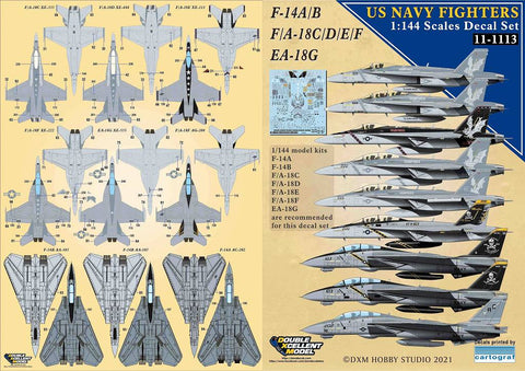DXM 11-1113 1/144 USN F-14A/B, F/A-18C/D/E/F & EA-18G (For Revell, Dragon, Platz, Trumpeter, Academy, and Arii)