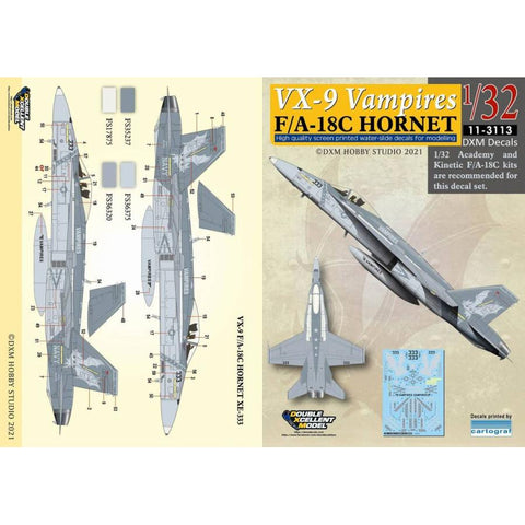 DXM 11-3113 1/32 USN F/A-18C Hornet VX-9 Vampires (For Academy)