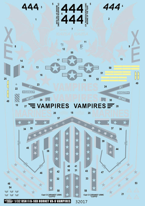 DXM 11-3216 1/32 USN F/A-18C & F/A-18D Hornet VX-9 Vampires (For Academy)