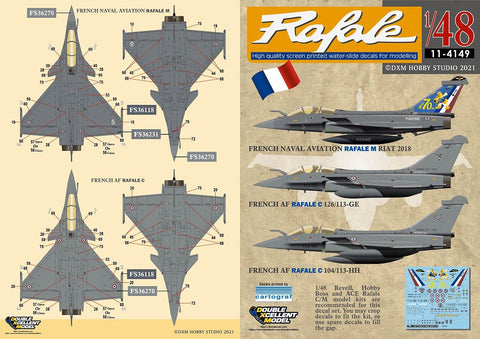 DXM 11-4149 1/48 French Air and Space Force / French Naval Aviation Rafale C/M (For Revell, Academy, and HobbyBoss)