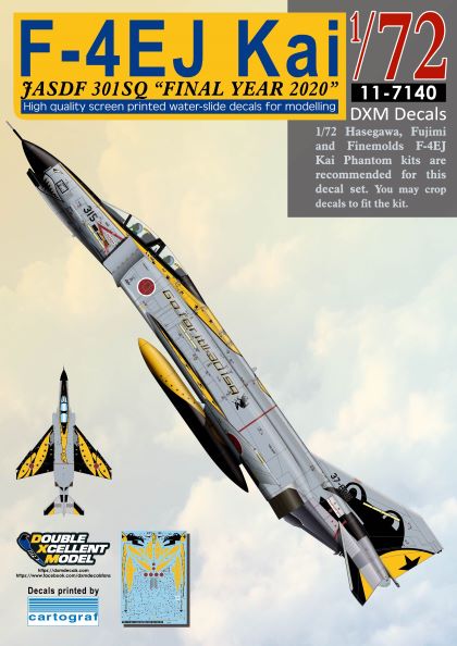 DXM 11-7140 1/72 JASDF F-4EJ Kai 301SQ "Final Year 2020" (For Hasegawa, Fine Molds, and Fujimi)