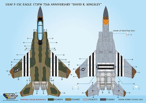 DXM 11-7141 1/72 US Air Force F-15C, 173rd Fighter Wing, 75th Anniversary "David Richard Kingsley" – Cartograf Decals (For Hasegawa, Platz, Academy, Great Wall, HobbyBoss, and Italeri)