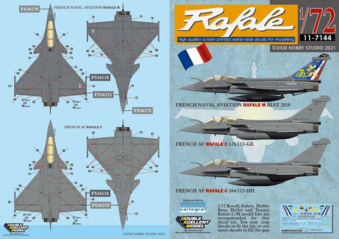 DXM 11-7144 1/72 French Air and Space Force / French Naval Aviation Rafale C/M (For Revell, Italeri, Tamiya, and HobbyBoss)