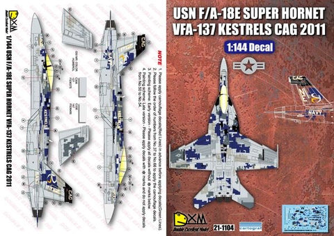 DXM 21-1104 1/144 US Navy F/A-18E VFA-137 Kestrels CAG 2011