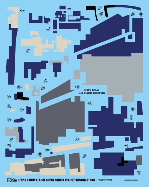 DXM 21-3501 1/32 US Navy F/A-18E VFA-137 Kestrels CAG 2011 (For Trumpeter and Revell)