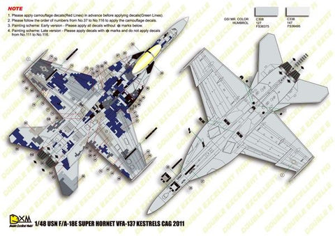 DXM 21-4211 1/48 US Navy F/A-18E VFA-137 Kestrels CAG 2011