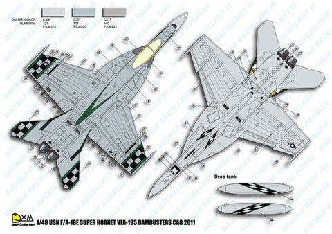 DXM 21-4212 1/48 US Navy F/A-18E VFA-195 Dambusters 2011 Chippyho (For Hasegawa, Meng Model, Italeri, and Revell)