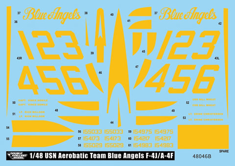 DXM 21-4250 1/48 U.S. Navy A-4F & F-4J Aerobatic Team: Blue Angels (For Hasegawa, Zoukei-Mura, Academy, Italeri, and Revell)