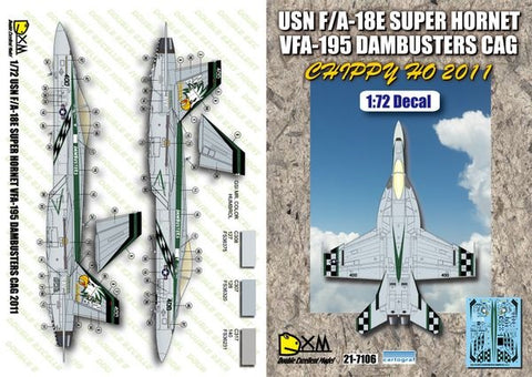 DXM 21-7106 1/72 US Navy F/A-18E VFA-195 Dambusters 2011 Chippyho (For Hasegawa, Revell, Academy, Italeri, and Tamiya)