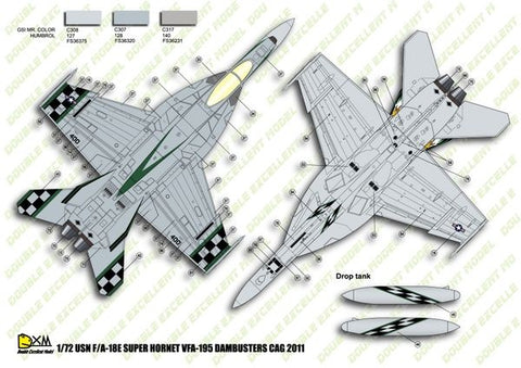 DXM 21-7106 1/72 US Navy F/A-18E VFA-195 Dambusters 2011 Chippyho (For Hasegawa, Revell, Academy, Italeri, and Tamiya)