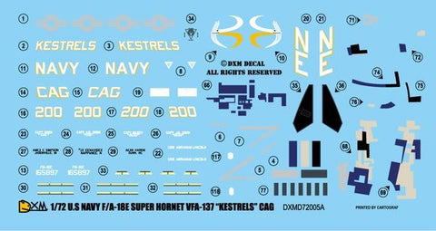 DXM 21-7205 1/72 US Navy F/A-18E VFA-137 Kestrels CAG 2011