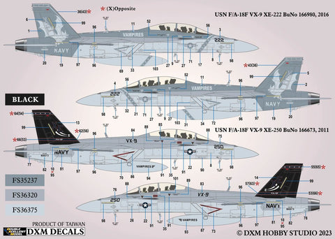 DXM 31-3214 1/32 U.S. Navy F/A-18F Super Hornet VX-9 Vampires (For Trumpeter and Revell)