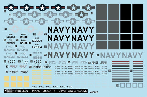 DXM 31-4267 1/48 US Navy F-14A/D VF-31/VF-213/NSAWC Tomcat Collection #3