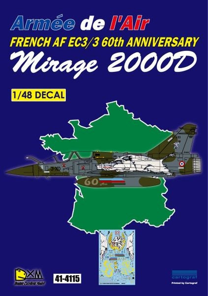 DXM 41-4115 1/48 French Air Force M2000D EC 3/3 60th Anniversary (For Kinetic, Revell, Italeri, and Heller)