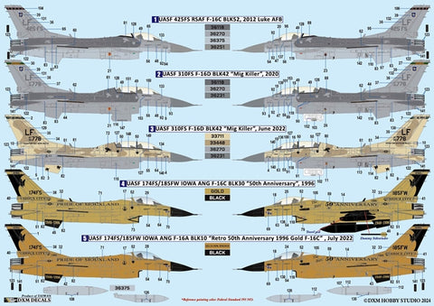 DXM 1/48 41-4159 US Air Force / Republic of Singapore Air Force F-16A/C Fighting Falcon Collection #3 (For Tamiya, Hasegawa, Academy, Italeri, Kinetic, and Revell)