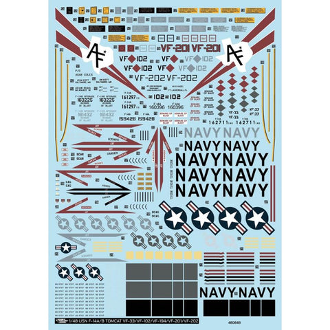 DXM 41-4269 1/48 US Navy F-14A/B Tomcat Collection #5 (VF-33 / VF-101 / VF-102 / VF-194 / VF-201 / VF-202)
