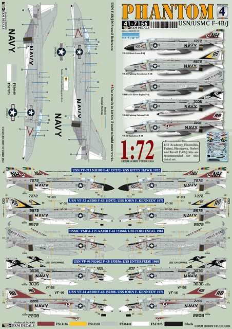 DXM 41-7156 1/72 US Navy/US Marine Corps F-4B/J Phantom Collection 4