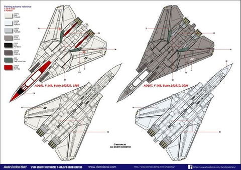 DXM 51-1107 1/144 US Navy F-14A/B/D Tomcat VF-101 Grim Reapers