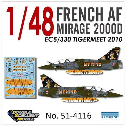 DXM 51-4116 1/48 French Air Force M2000D EC 5/330 Tiger Meet 2010 (For Kinetic, Revell, Italeri, and Heller)