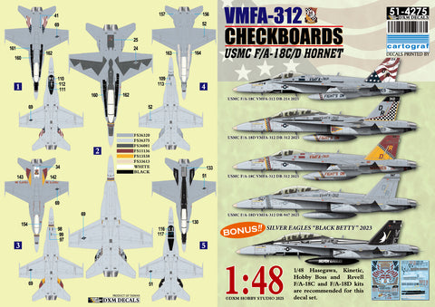 DXM 51-4275 1/48 USMC F/A-18C/D Hornet VMFA-312 "Checkerboards" (for Hasegawa, Kinetic, HobbyBoss)