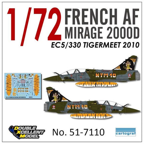 DXM 51-7110 1/72 French Air Force M2000D EC 5/330 Tiger Meet 2010 (For Revell, Italeri, Heller, and Tamiya)