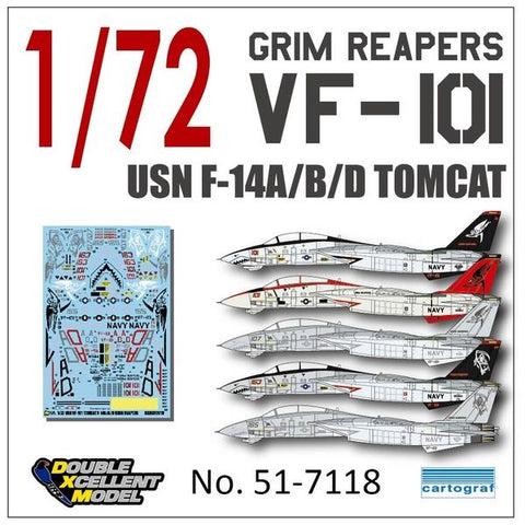 DXM 51-7118 1/72 US Navy F-14A/B/D Tomcat VF-101 Grim Reapers