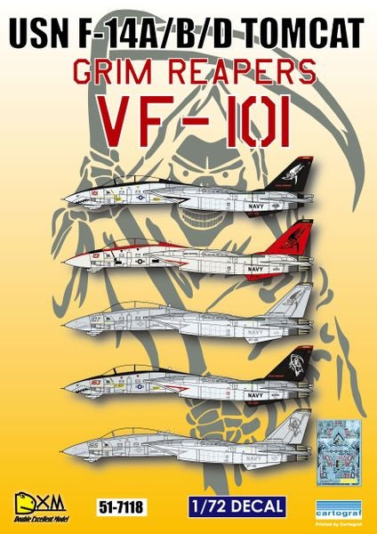DXM 51-7118 1/72 US Navy F-14A/B/D Tomcat VF-101 Grim Reapers