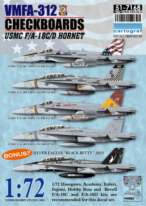 DXM 51-7168 1/72 US Marine Corps F/A-18C/D Hornet, VMFA-312 "Checkerboards," MCAS Iwakuni