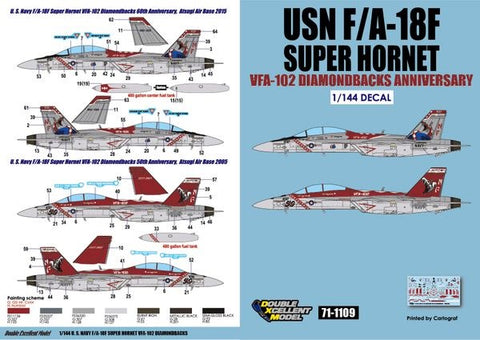 DXM 71-1109 1/144 U.S. Navy F/A-18F Super Hornet VFA-102 Diamondbacks (For Dragon and Platz)