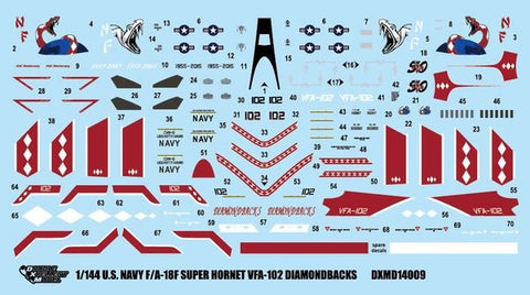 DXM 71-1109 1/144 U.S. Navy F/A-18F Super Hornet VFA-102 Diamondbacks (For Dragon and Platz)