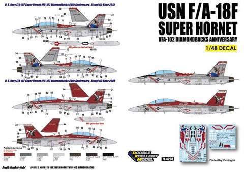 DXM 71-4228 1/48 US Navy F-18F VFA-102 Diamondbacks Anniversary (For Hasegawa, Meng Model, Italeri, and Revell)