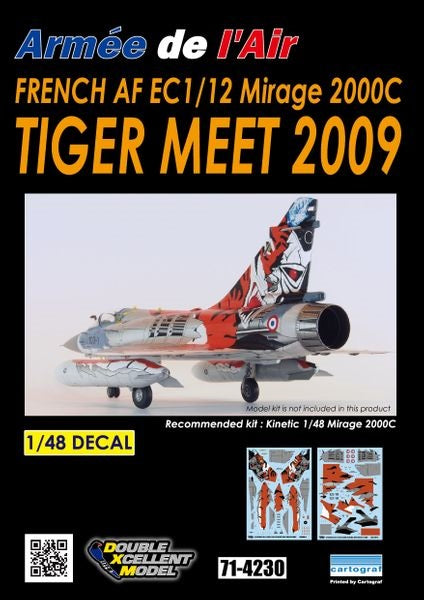 DXM 71-4230 1/48 French Air Force M2000C EC 1/12 Tiger Meet 2009 (For Kinetic, Revell, Italeri, and Heller)