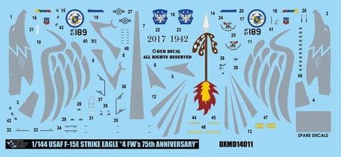 DXM 81-1111 1/144 US Air Force F-15E Strike Eagle, 4th Fighter Wing 75th Anniversary (For Revell, Platz, and Dragon)