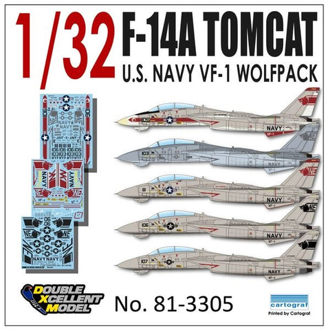 DXM 81-3305 1/32 US Navy F-14A Tomcat VF-1 Wolfpack (For Tamiya, Trumpeter, and Revell)