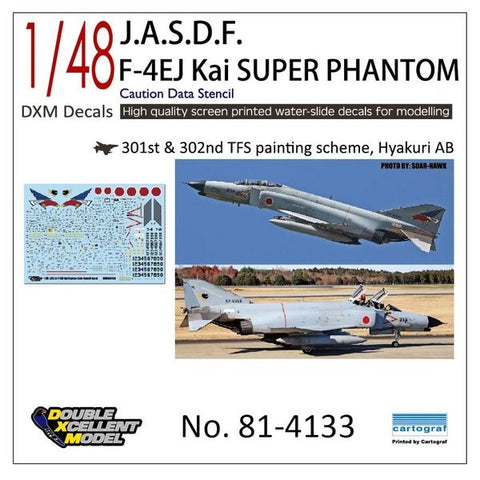 DXM 81-4133 1/48 JASDF F-4EJ Kai Stencils & Caution Data (For Hasegawa and Zoukei-Mura)