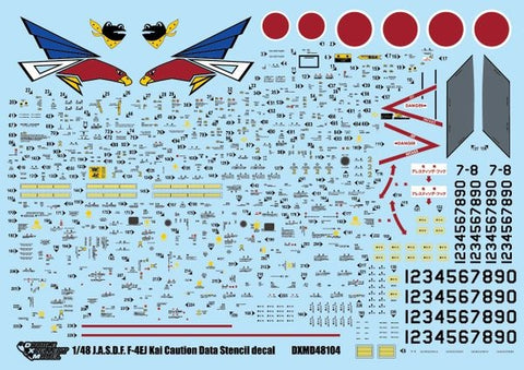 DXM 81-4133 1/48 JASDF F-4EJ Kai Stencils & Caution Data (For Hasegawa and Zoukei-Mura)