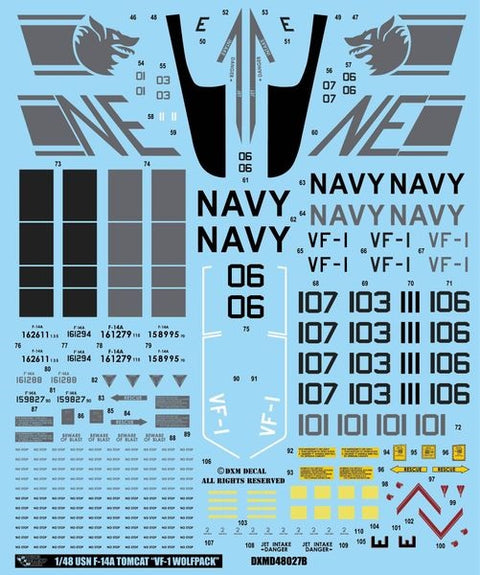 DXM 81-4230 1/48 US Navy F-14A Tomcat VF-1 Wolfpack