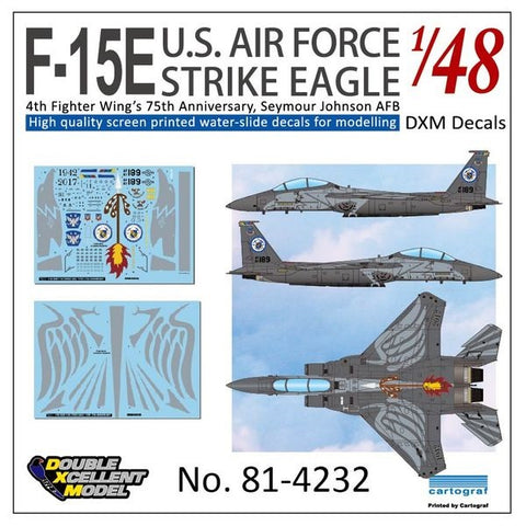 DXM 81-4232 1/48 US Air Force F-15E Strike Eagle, 4th Fighter Wing 75th Anniversary (For Hasegawa, Great Wall, Revell, Italeri, and Academy)