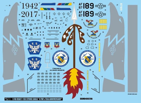DXM 81-4232 1/48 US Air Force F-15E Strike Eagle, 4th Fighter Wing 75th Anniversary (For Hasegawa, Great Wall, Revell, Italeri, and Academy)
