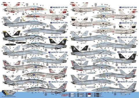 DXM 91-1112 1/144 US Navy F-14A/B Tomcat VF-1/VF-103/VF-211 (For Revell, Dragon, Platz, Trumpeter, Academy, and Arii)