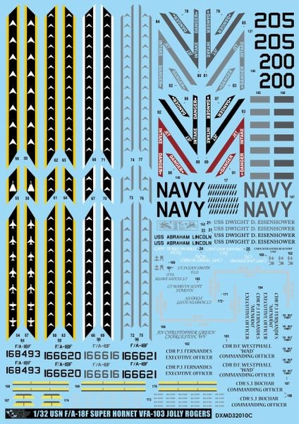 DXM 91-3308 1/32 U.S. Navy F/A-18F Super Hornet VFA-103 "Jolly Rogers" (For Trumpeter and Revell)